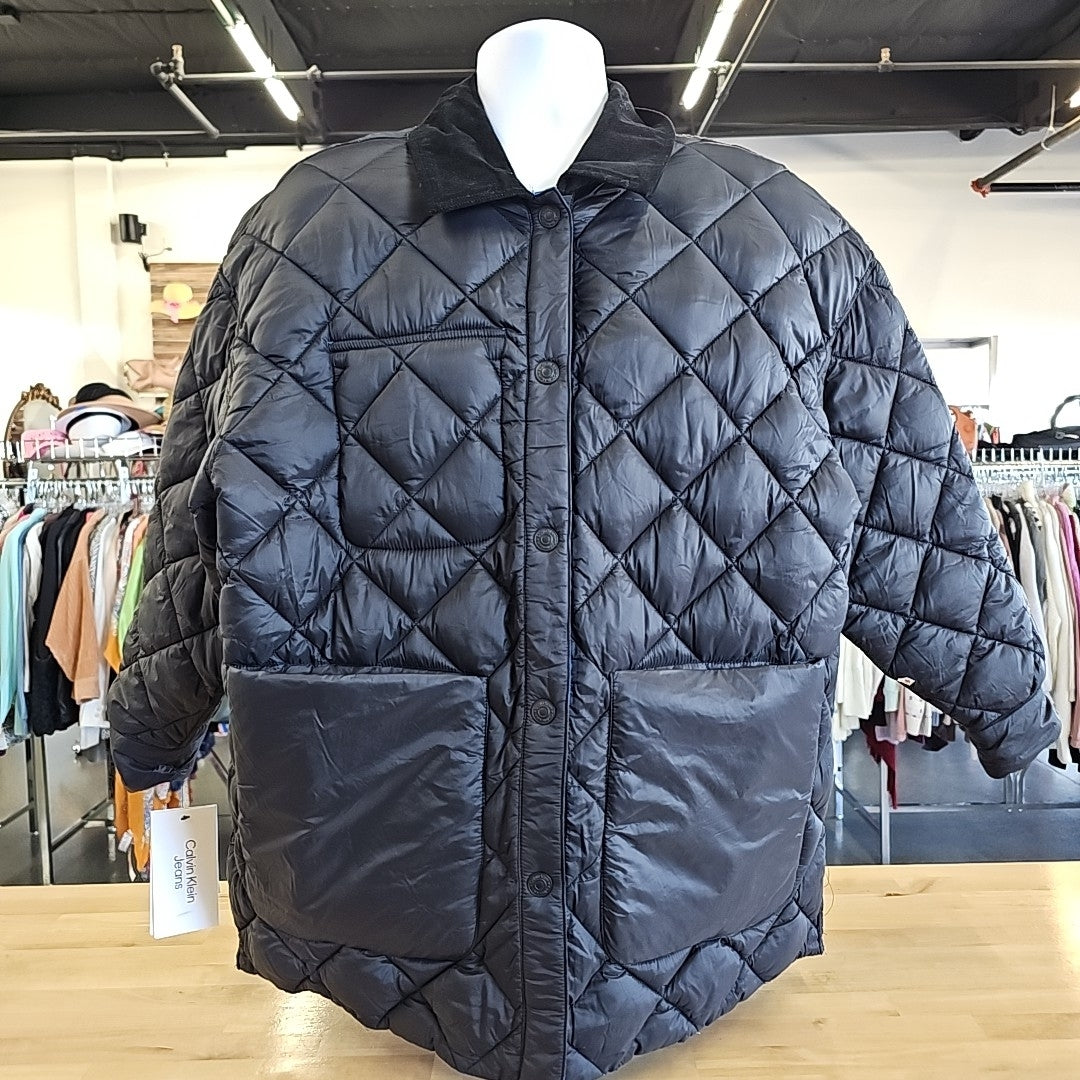 Calvin Klein Size L Blue Black Jacket