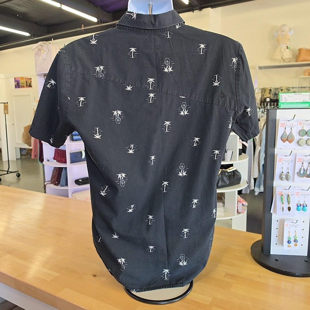Volcom Size S Black Preloved MENS Button Down Shirt