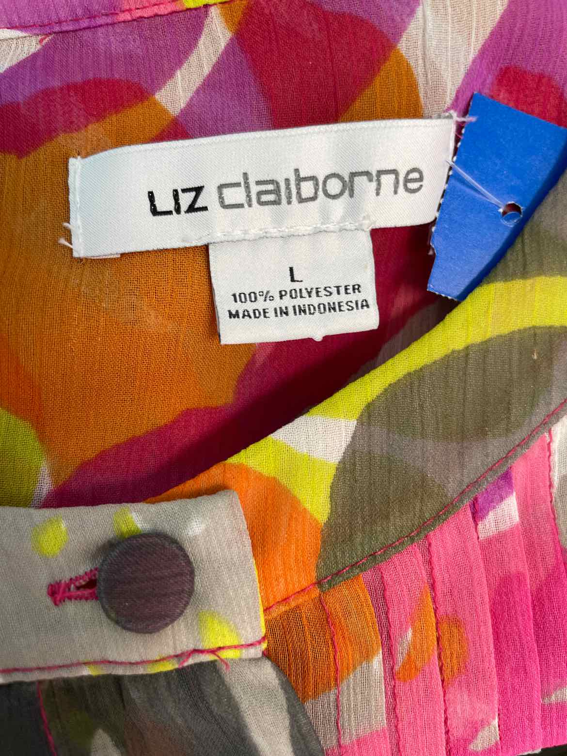 Liz Claiborne Size L Pink Print Sleeveless