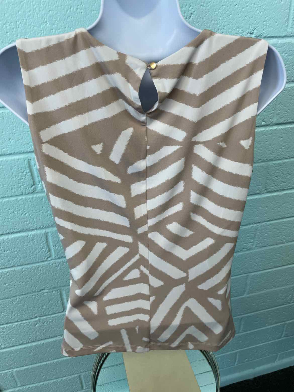 Calvin Klein Size S Tan/Cream Sleeveless