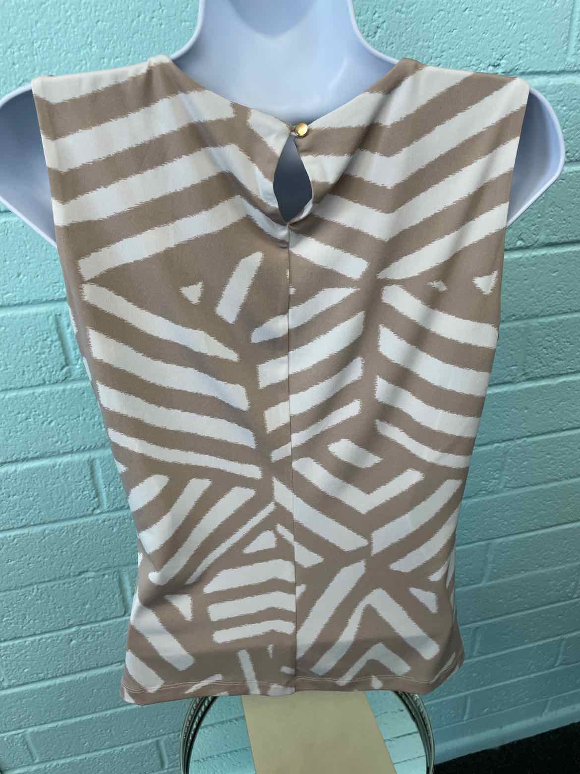 Calvin Klein Size S Tan/Cream Sleeveless