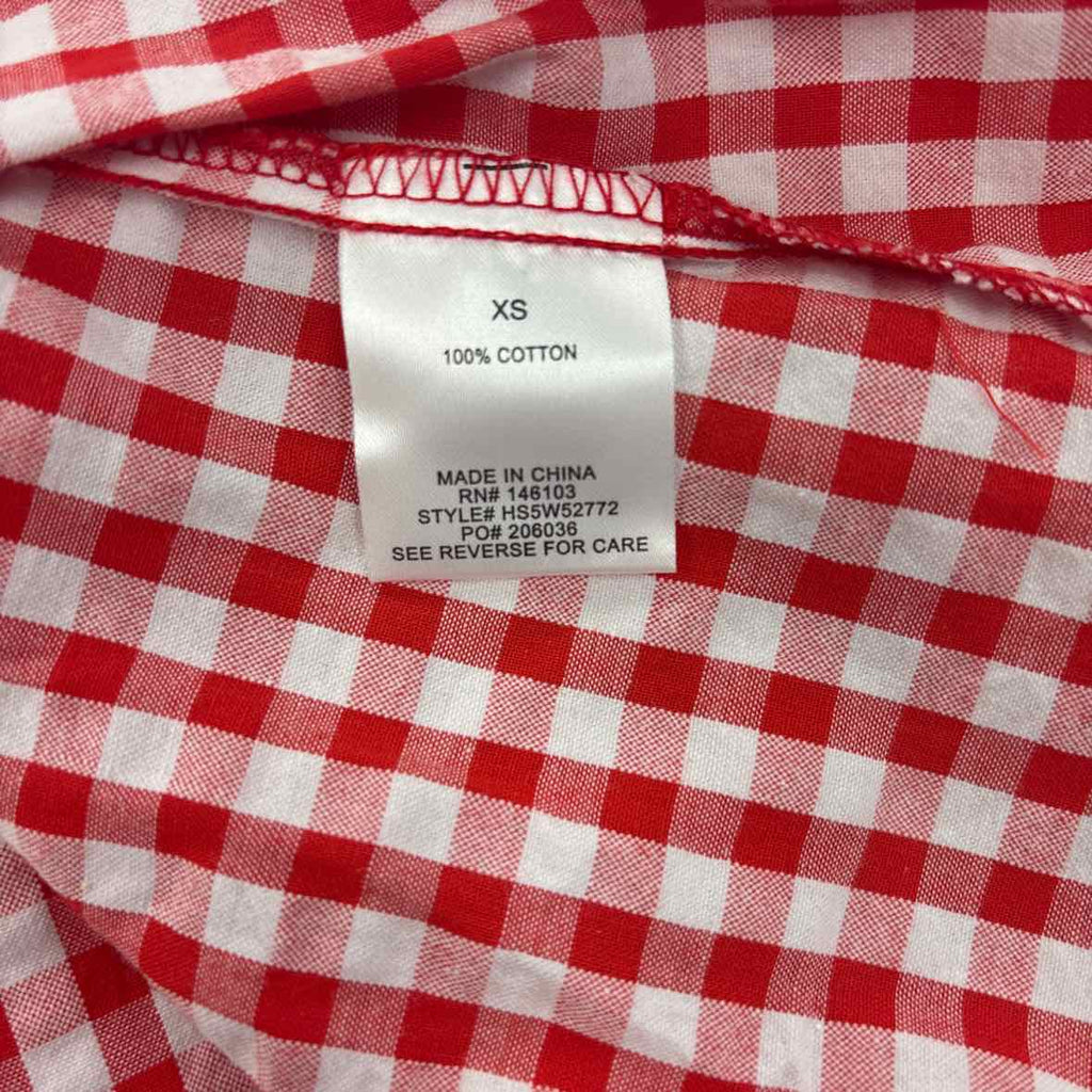 hippie rose Size XS Cotton Gingham Strapless Mini Dress - Red