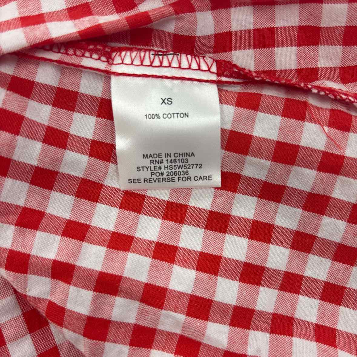 hippie rose Size XS Cotton Gingham Strapless Mini Dress - Red