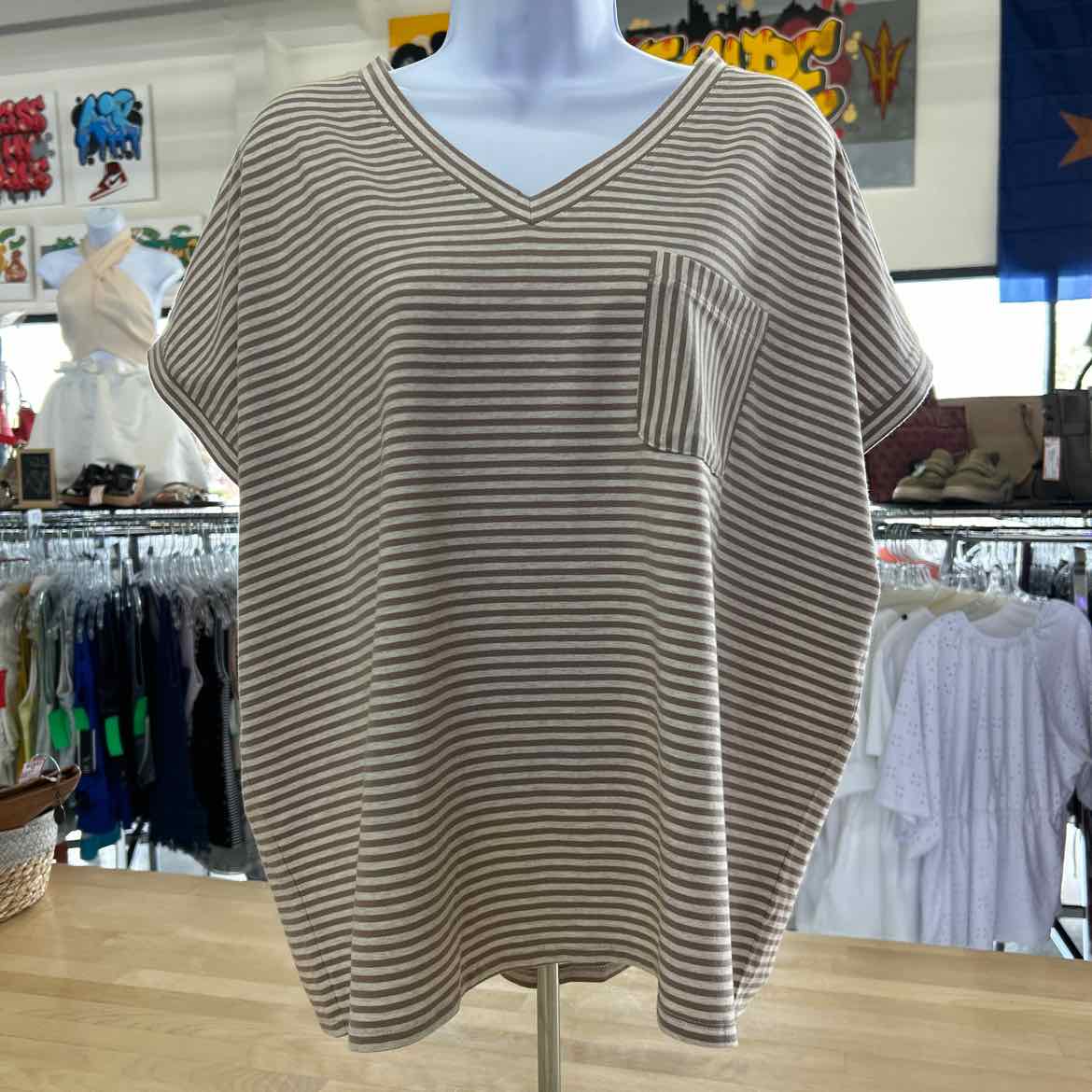 J Jill Size M Brown Preloved T-Shirt SS