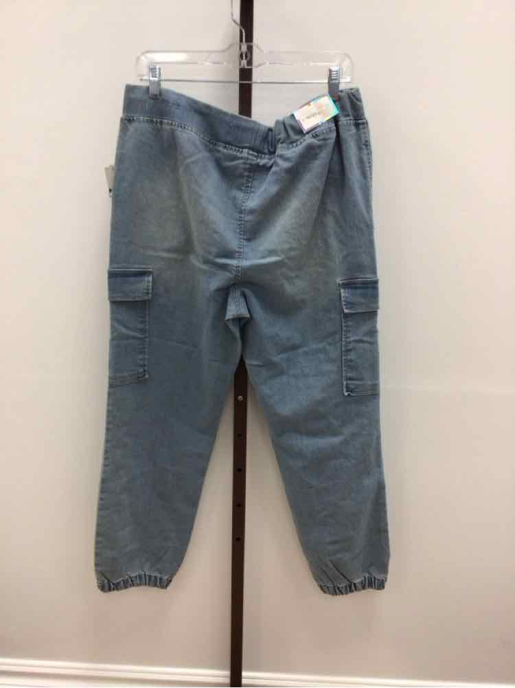 TINSELTOWN Size L High Rise Sporty Utility Jogger Pants - Light Wash