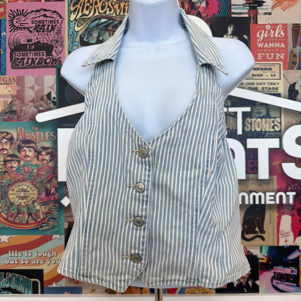 Levi's Size XXL Bria Cotton Denim Corset Cropped Top