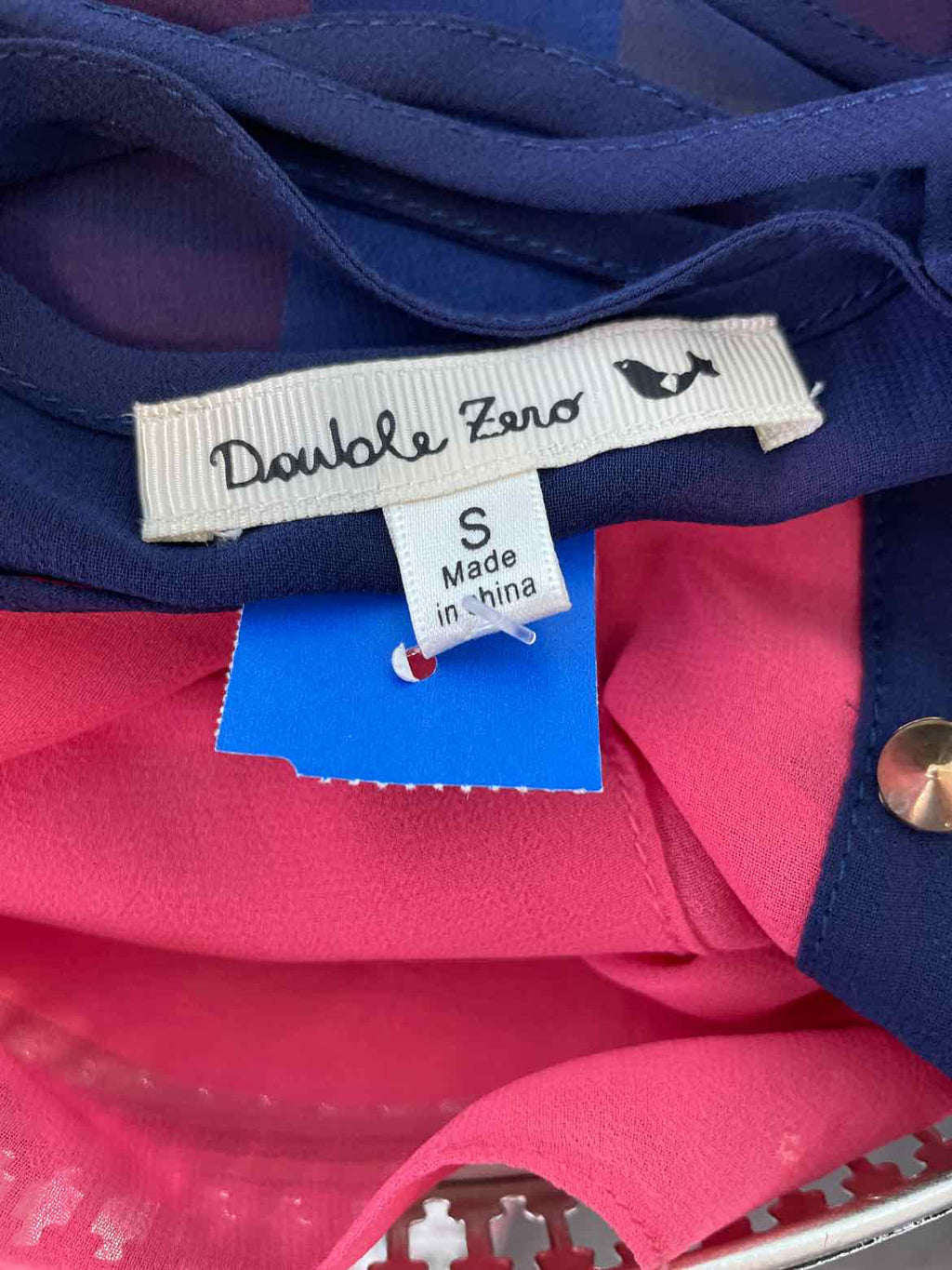 double zero Size S Pink & Blue Tank