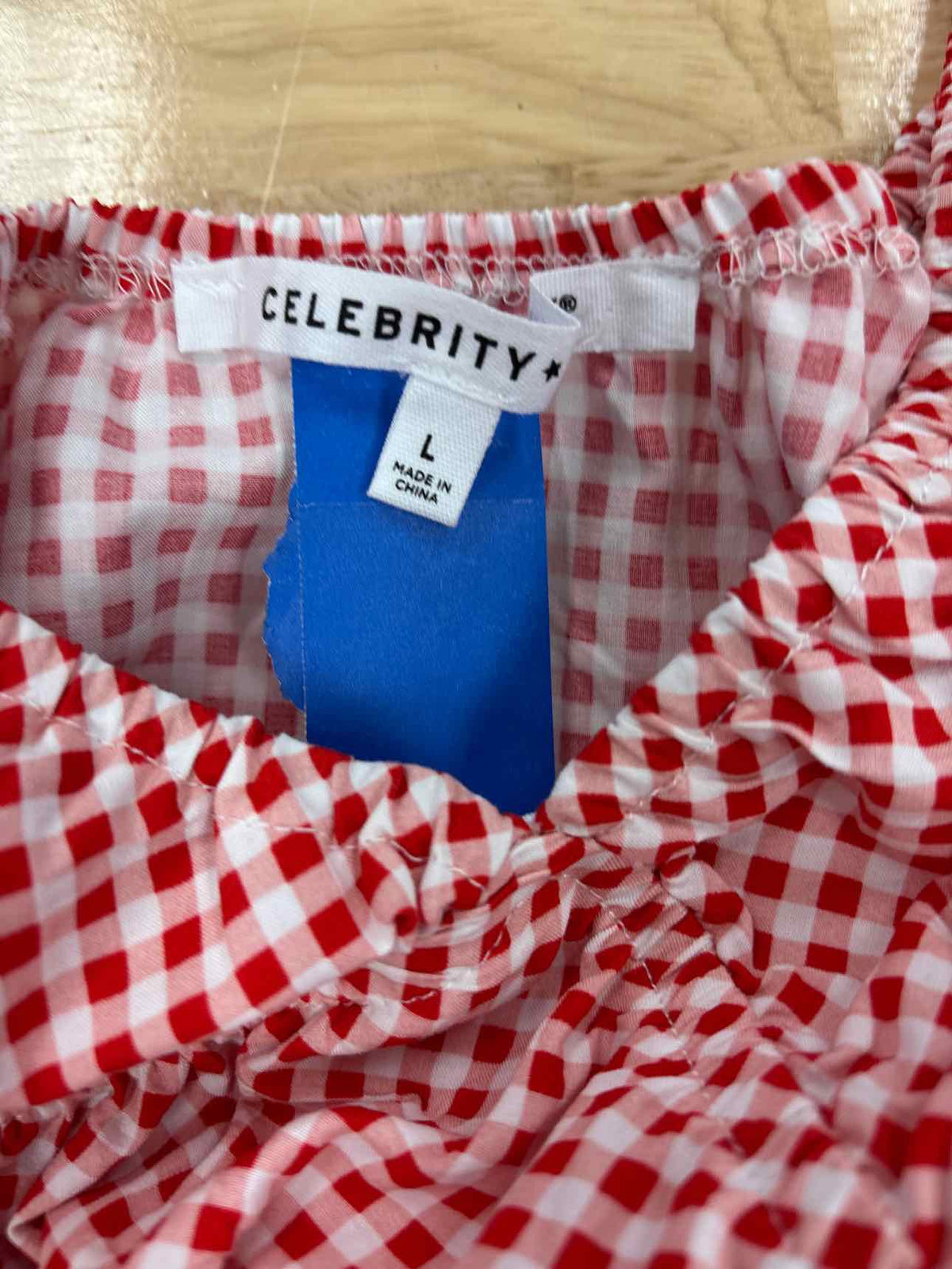 Celebrity pink Size L Printed Babydoll Mini Dress - Red Gingham