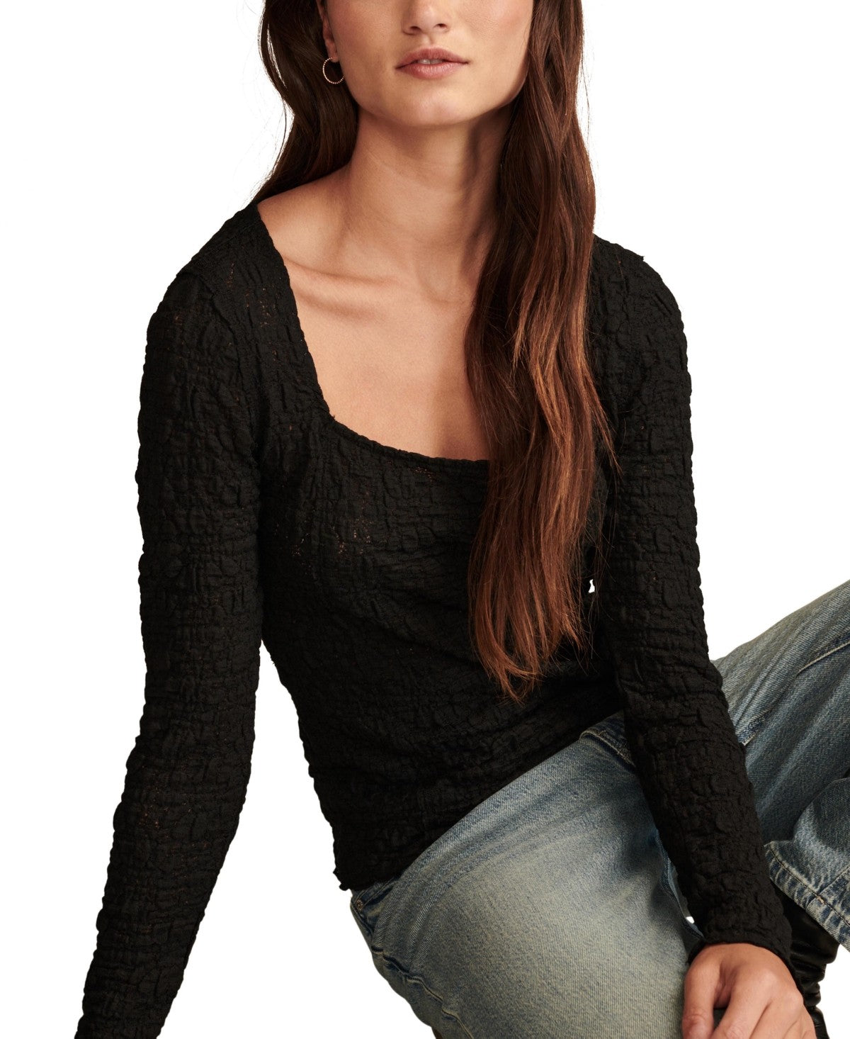 Lucky Brand Size XS Black Longsleeve