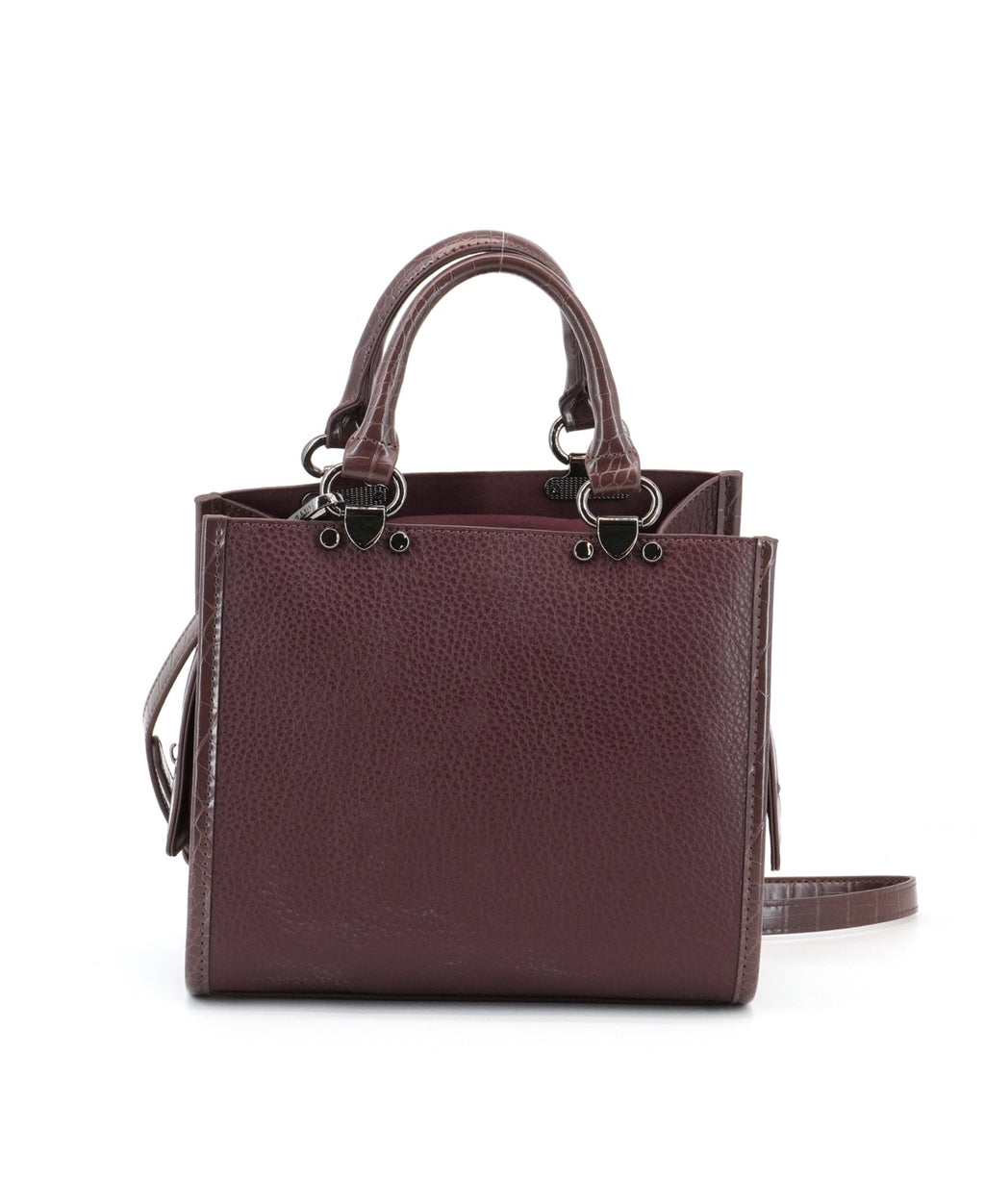 Like Dreams Plum Square Leather New Handbag