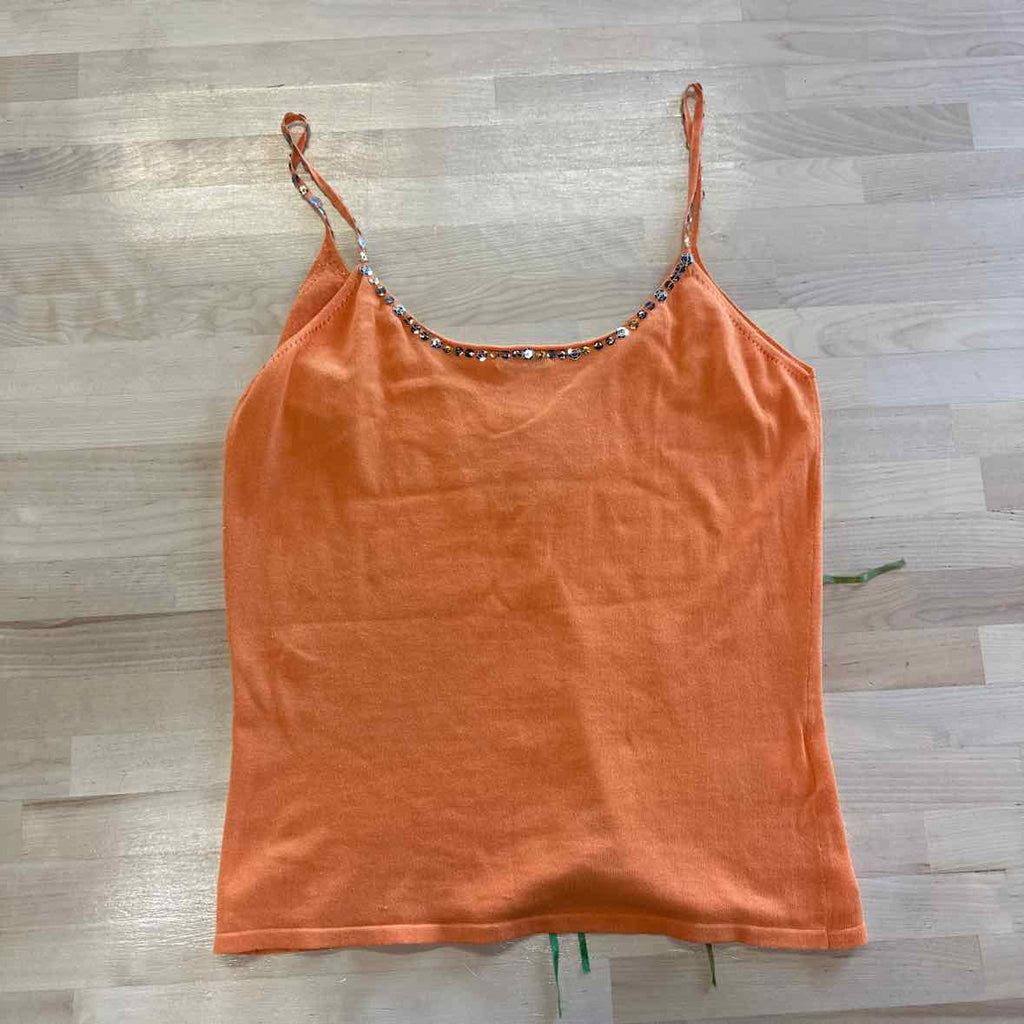 Max Studio Size M Orange Sequined Tank