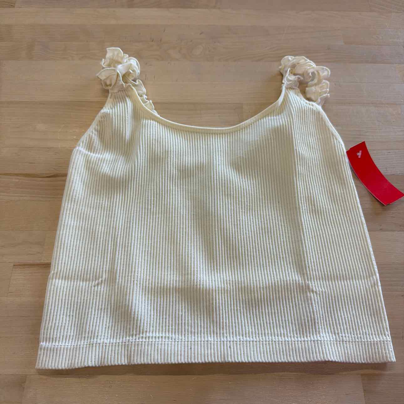 Hippie Rose Juniors' Ruffle Strap Seamless Tank - Bone