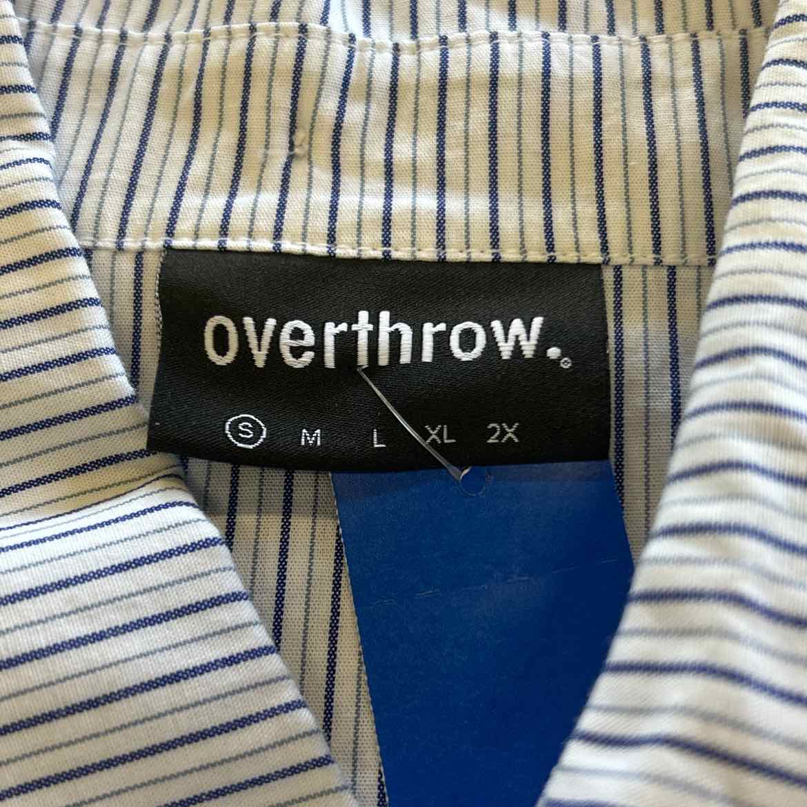 Overthrow Size S white blue Preloved MENS Button Down Shirt