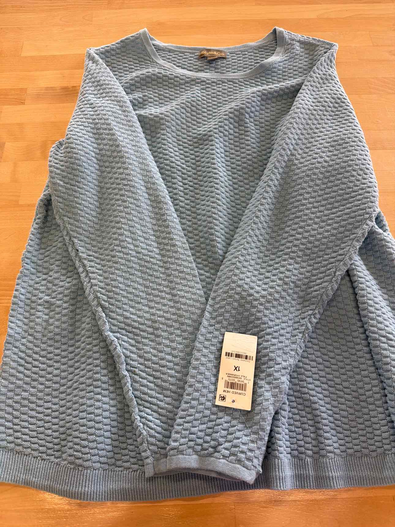 Style & Co. Size 1X Blue New Sweater