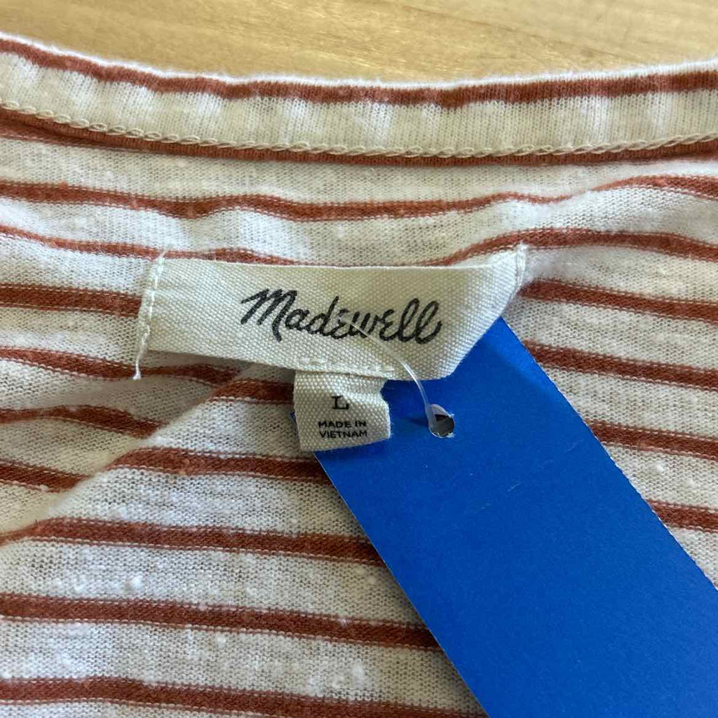 Madewell Size L White Orange Preloved Sleeveless