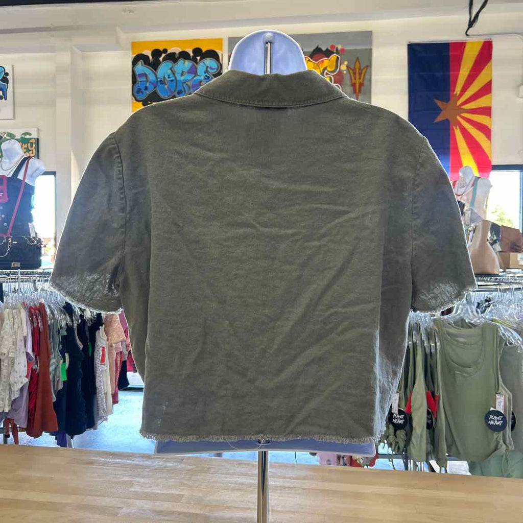 Nicole Miller Size L Green Preloved Blouse SS
