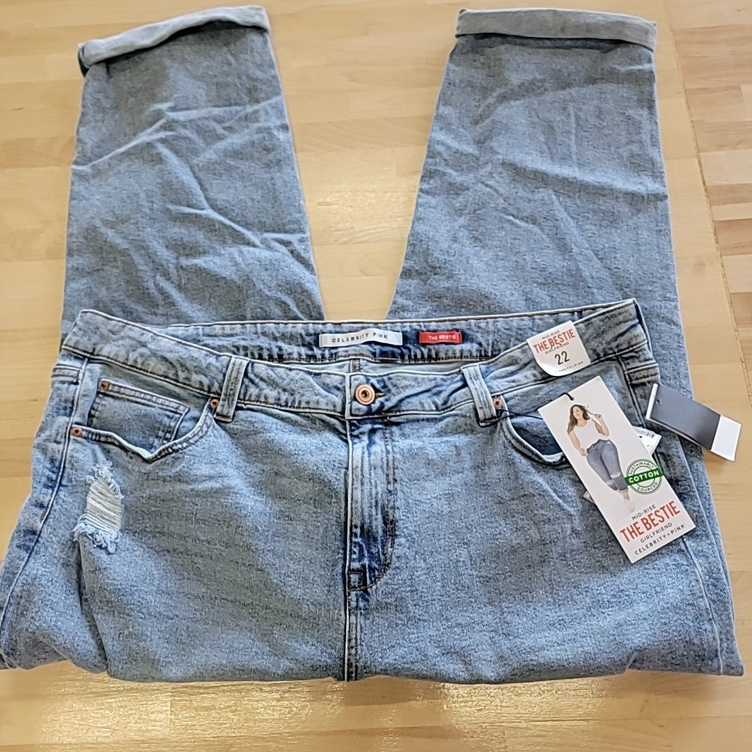 Celebrity pink Size 22 Blue Jeans Mid-Rise The Bestie Girlfriend NWT