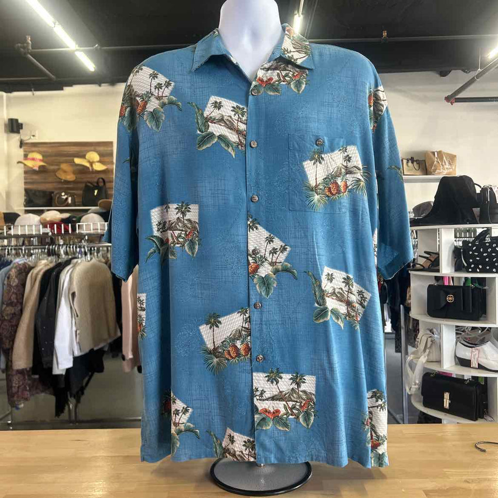 Moda Size XL Blue Preloved MENS Button Down Shirt