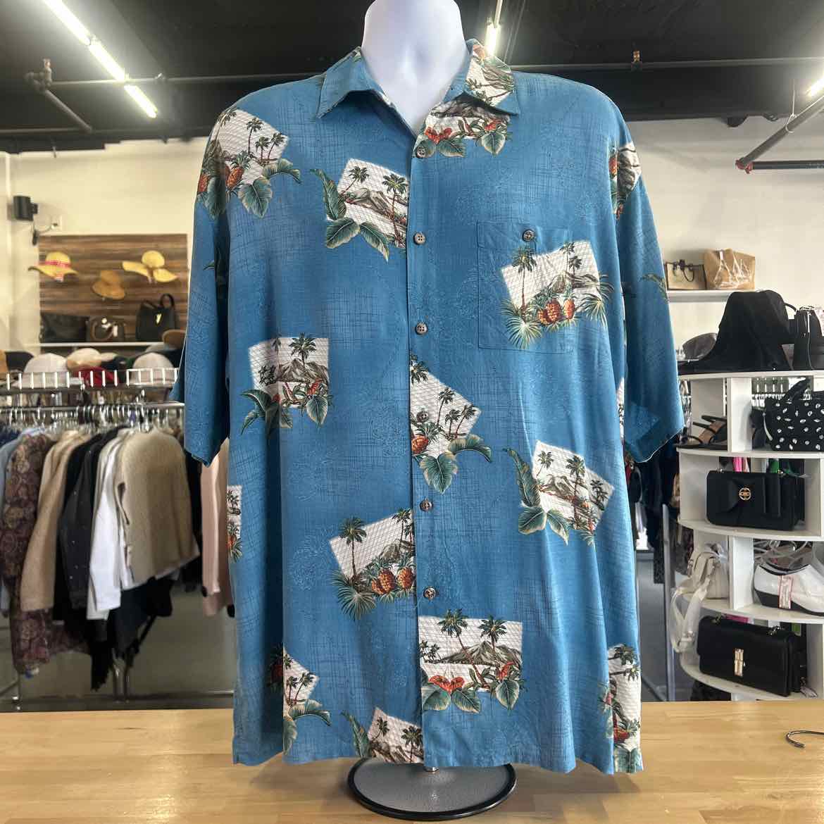 Moda Size XL Blue Preloved MENS Button Down Shirt