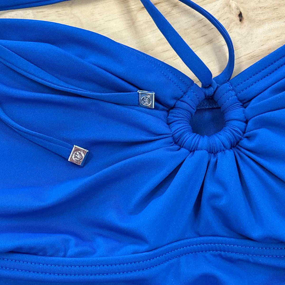 Michael Michael Kors Women's Shirred Halter Tankini - Bright Royal