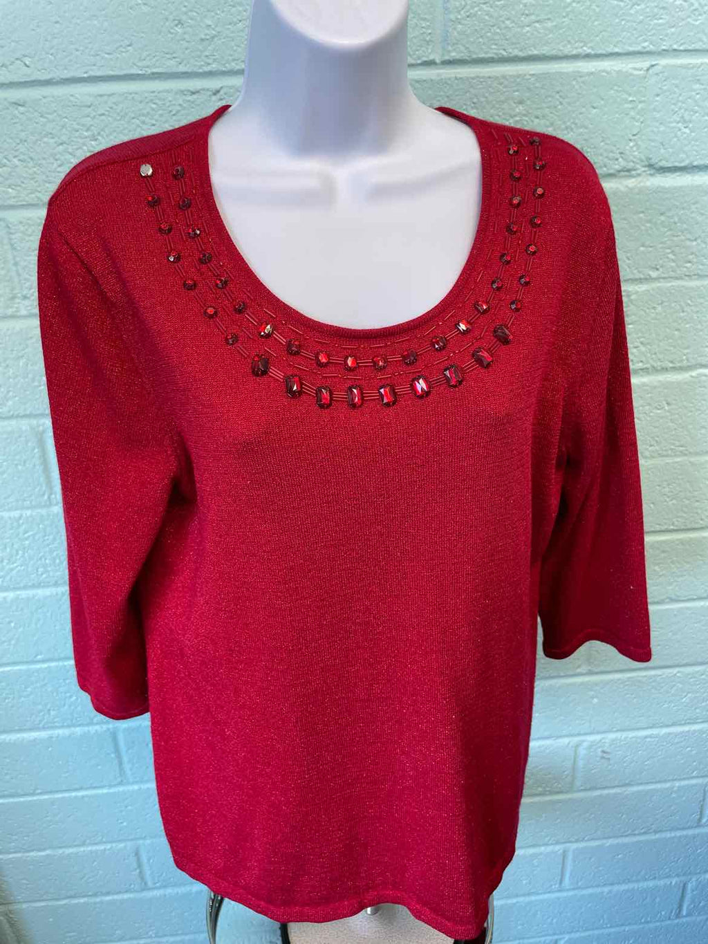 JM Collection Size PXL Red Sweater