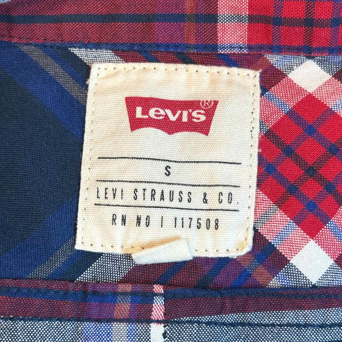 Levi's Size S Blue Red Preloved MENS Button Down Shirt