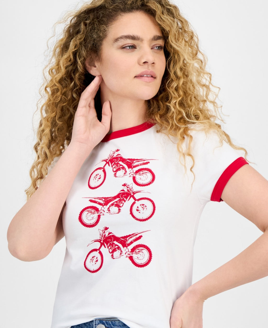Rebellious One Size L Contrast-Trim Motorcycle Top