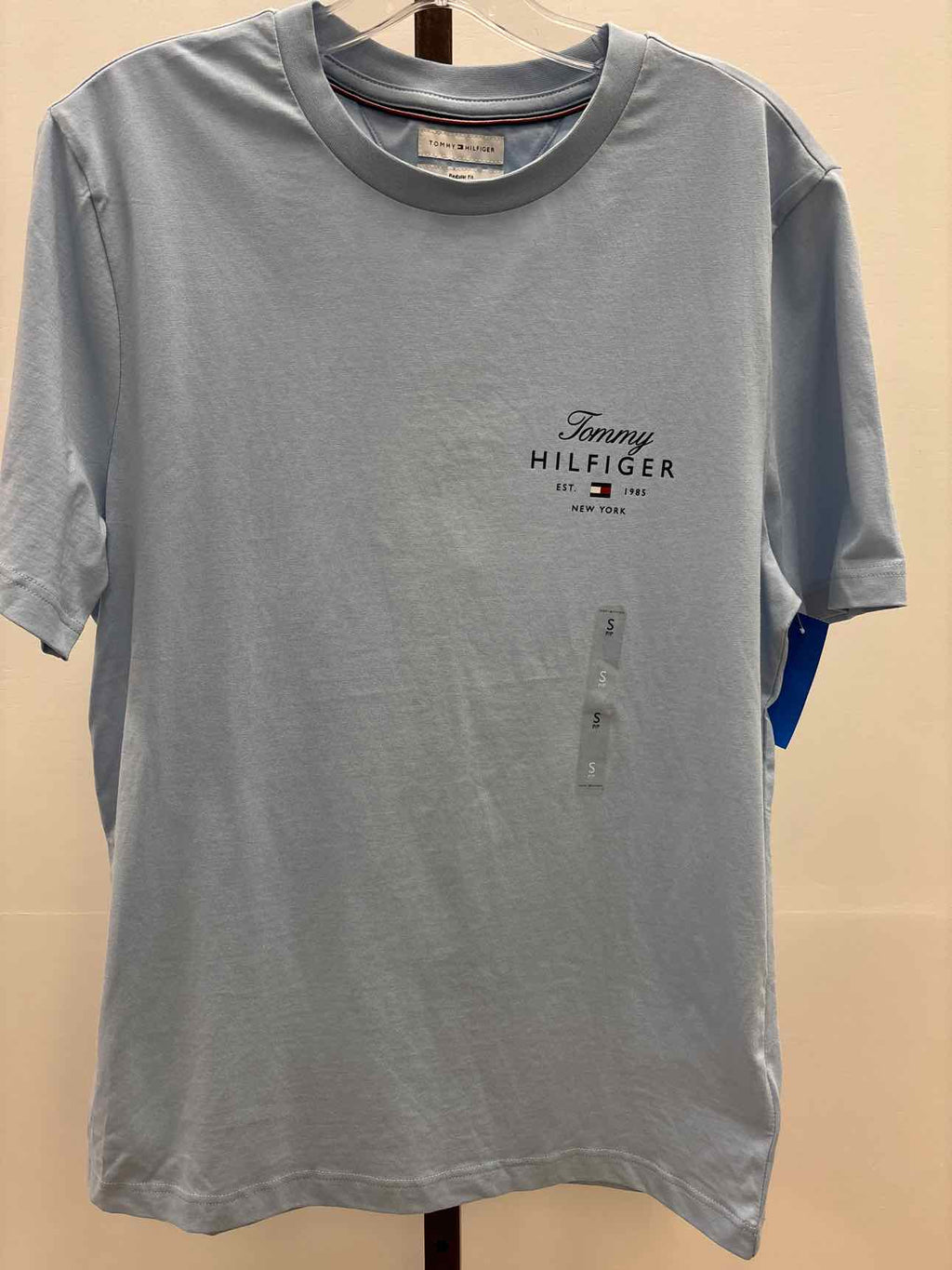 Tommy Hilfiger Size S Script Stack Regular Fit Tee,Breezy Blue