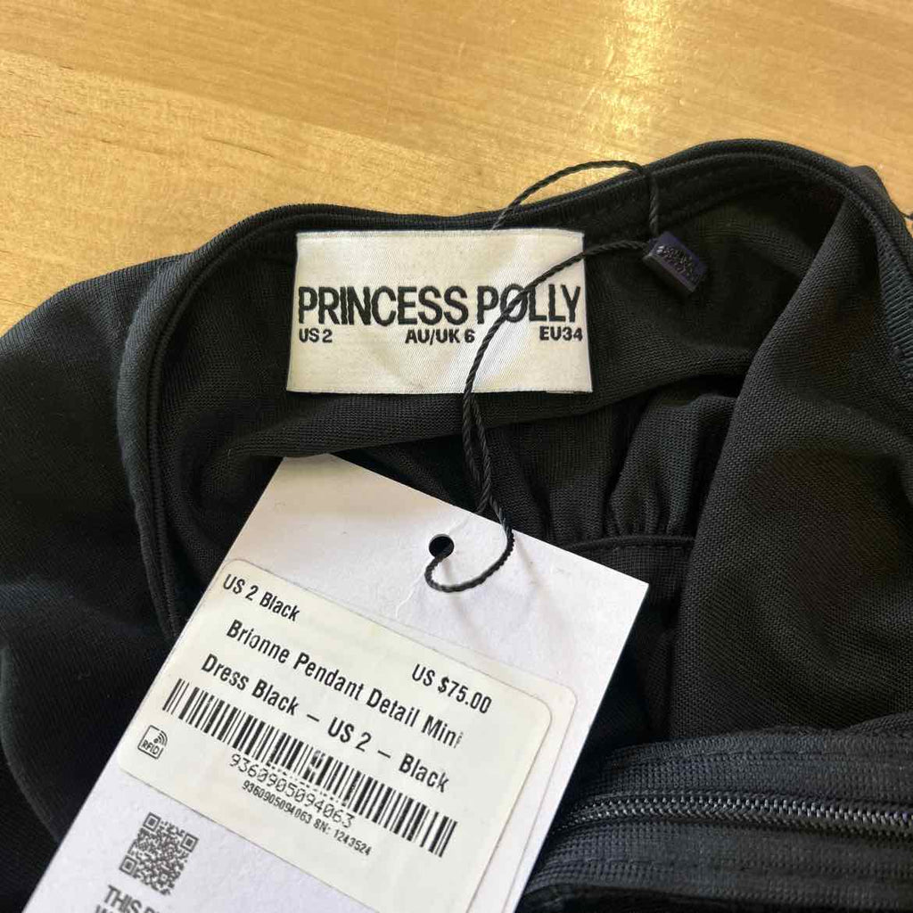 Princess Polly Size 2 Black Preloved Dress