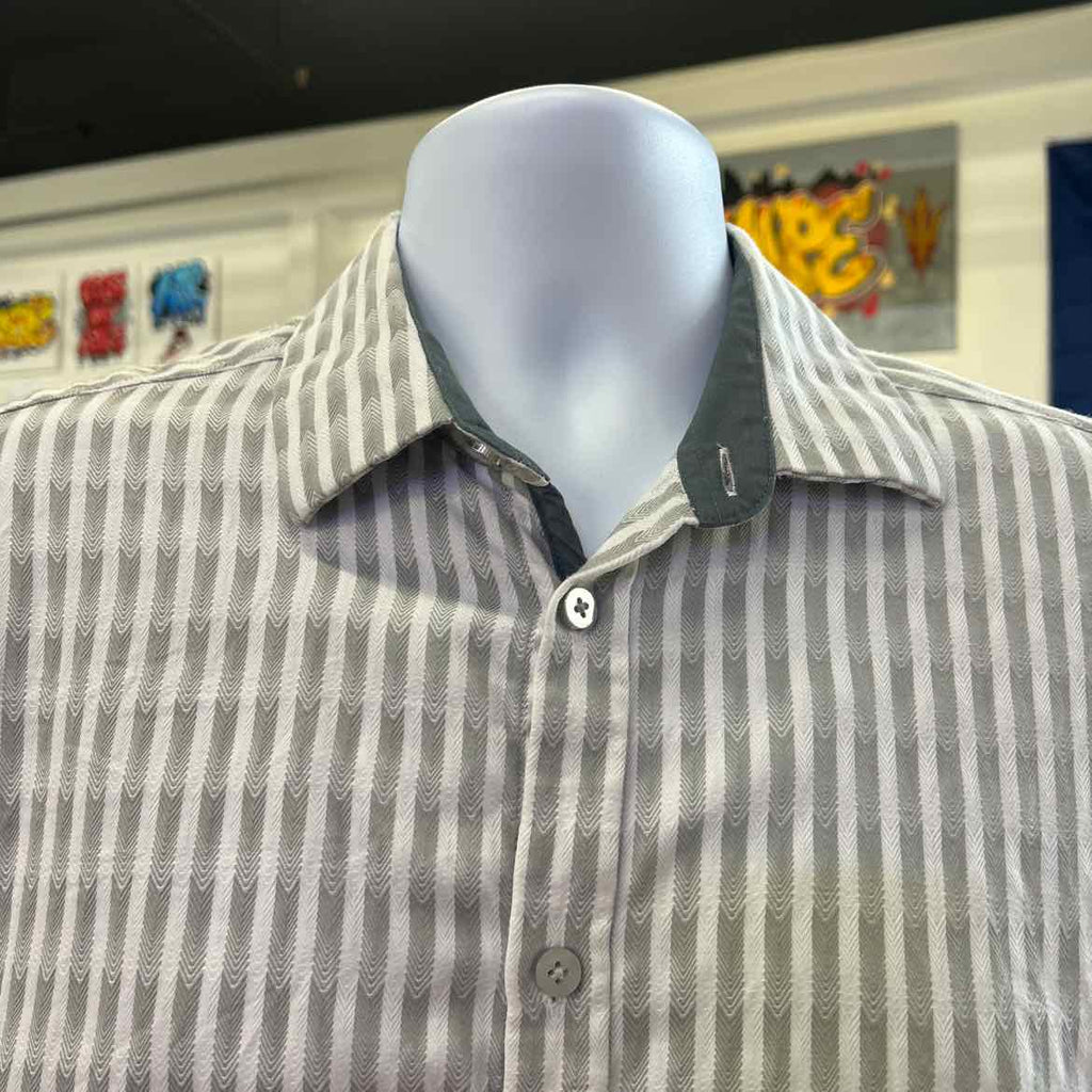 Alfani Size M Gray Preloved MENS Button Down Shirt