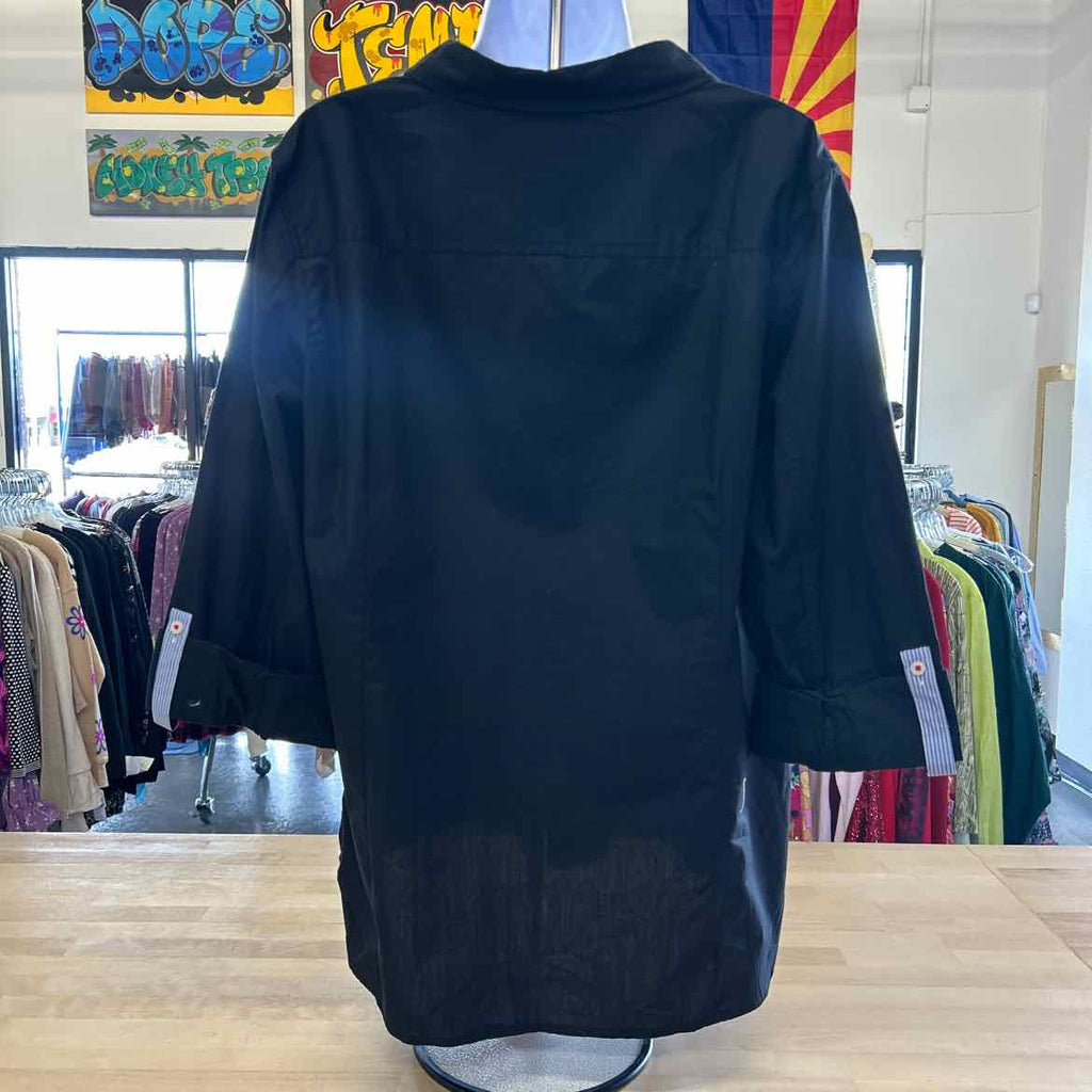 Nautica Size XL Black New Button Down Shirt