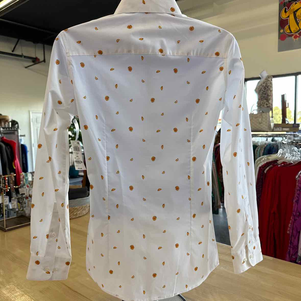 Bar Iii Mens Melon-Print Button Down Dress Shirt