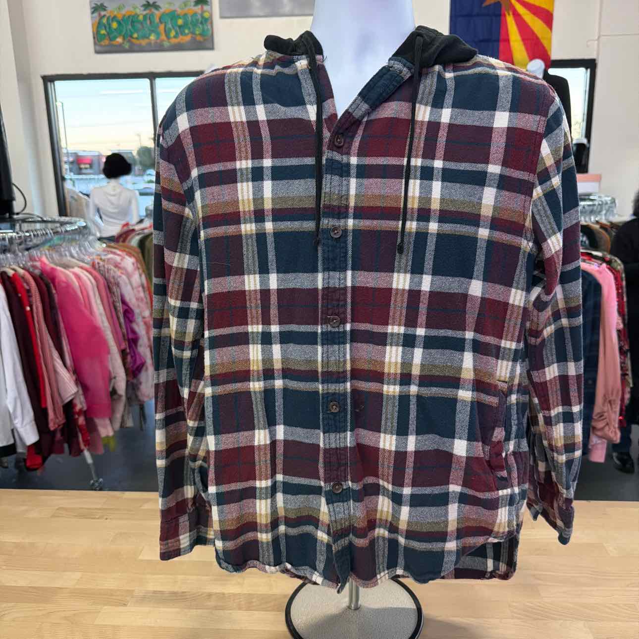 Pacsun Size M Burgundy Used MENS Flannel