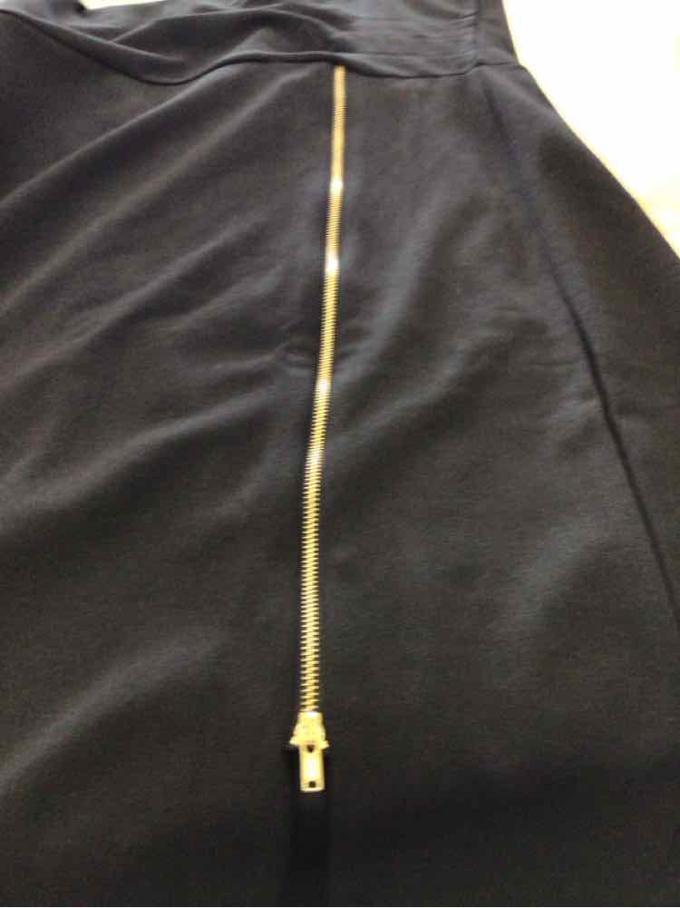 NY Collection Size PL Petite Cap Sleeve Exposed Zipper Dress - Black