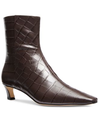 Michael Kors Womens Cosmo Croc-Embossed Ki Black 6M
