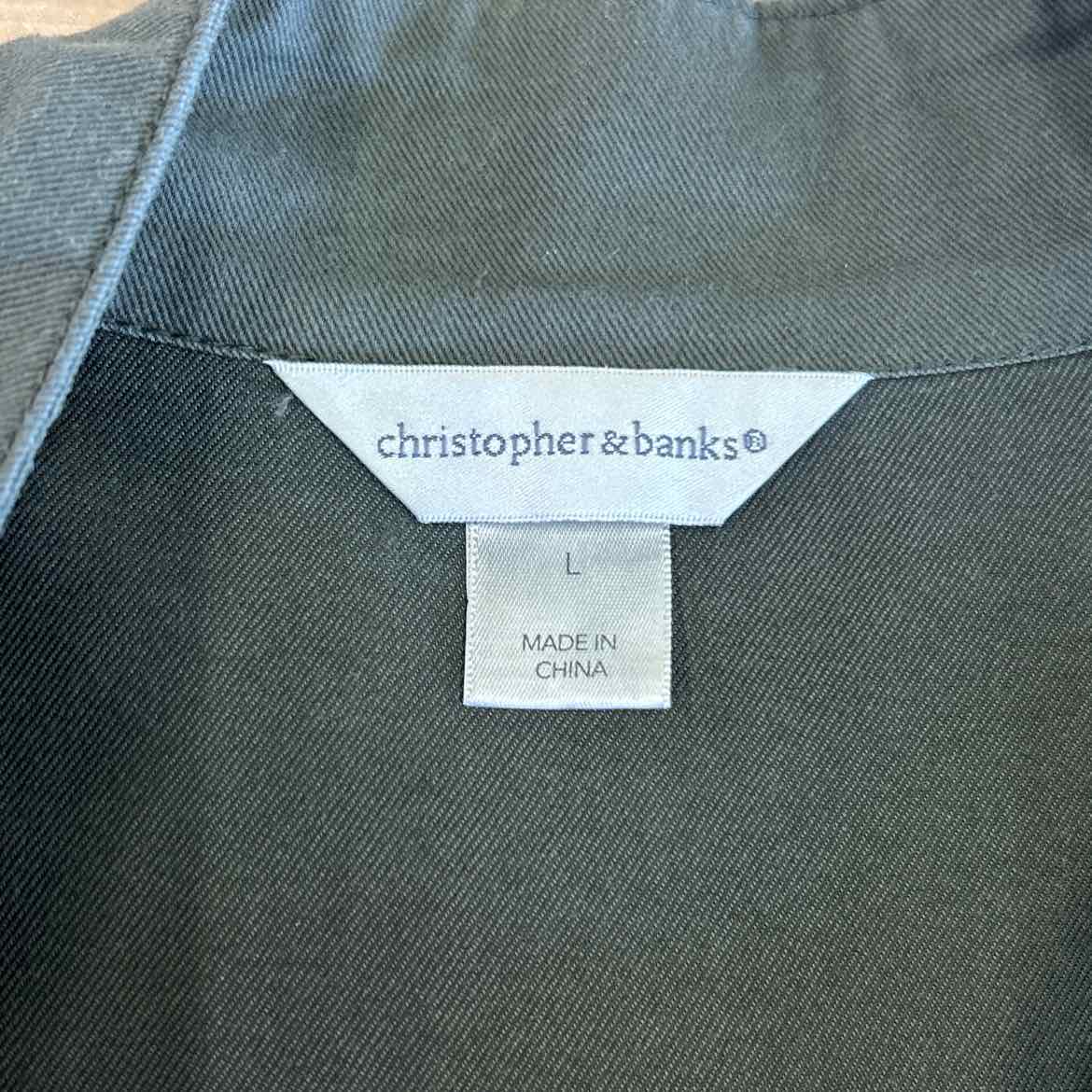 Christopher & Banks Size L Green Jacket