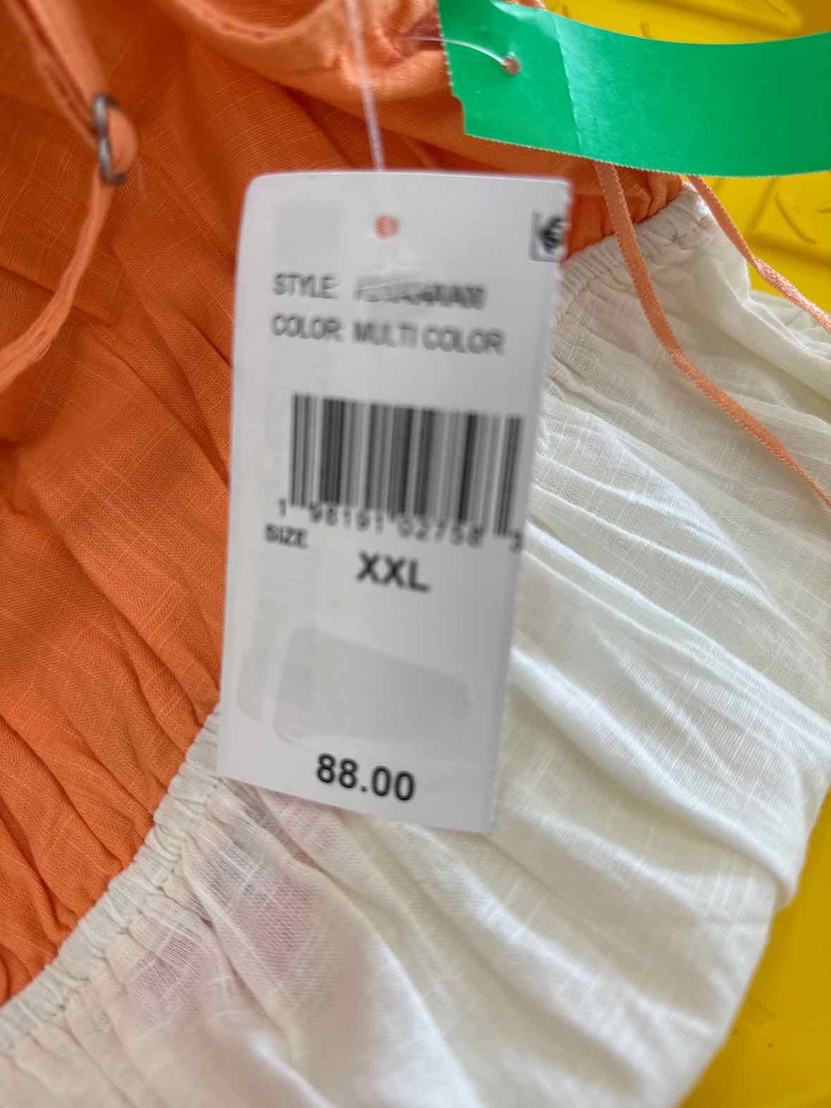 Roxy Size XXL Honolulu Glow Cotton Tiered Open-Back Maxi Dress - Multi Color NWT
