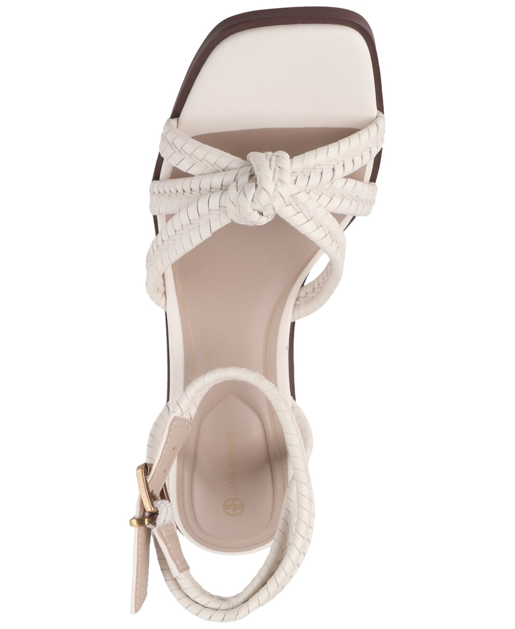 Giani Bernini Size 9 Renaee Block Heel Woven Strappy Dress Sandals -Cream