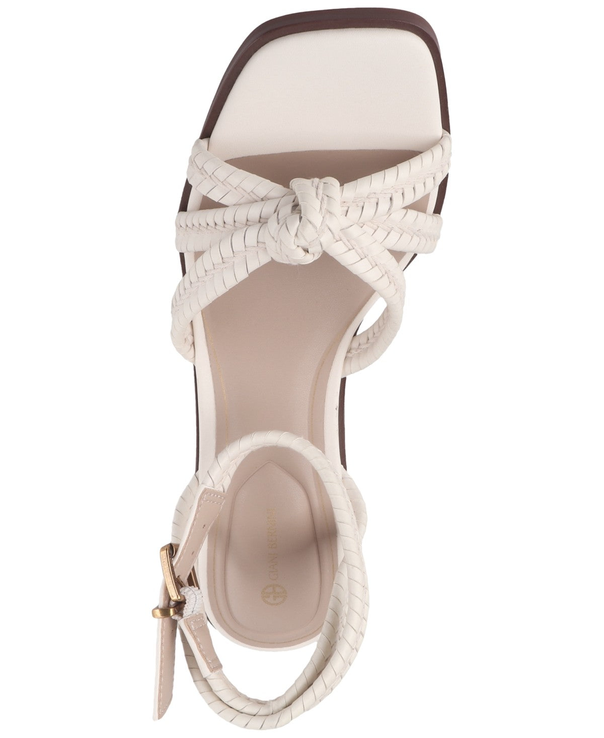 Giani Bernini Size 9 Renaee Block Heel Woven Strappy Dress Sandals -Cream