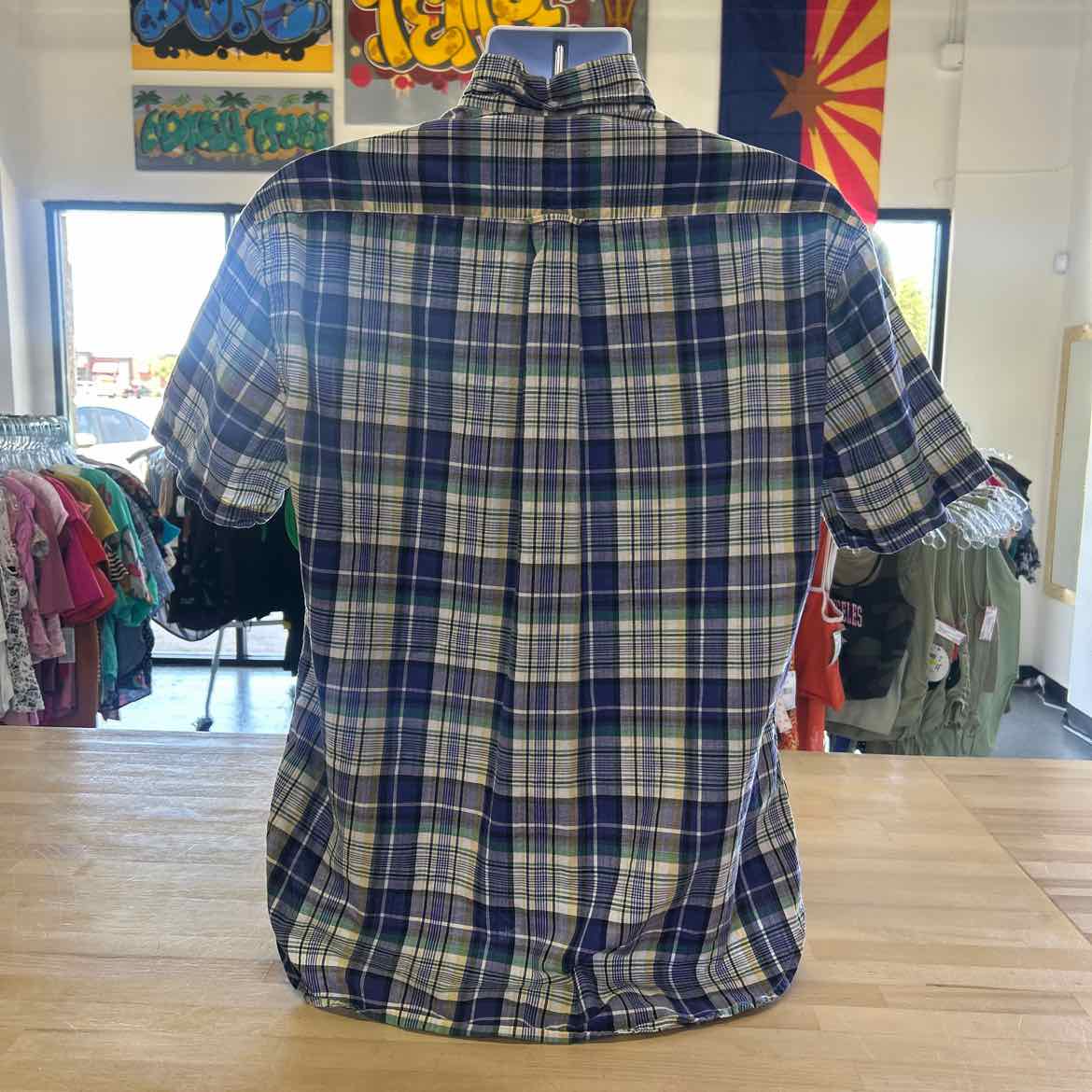 GitmanBros Size L Blue Preloved MENS Button Down Shirt