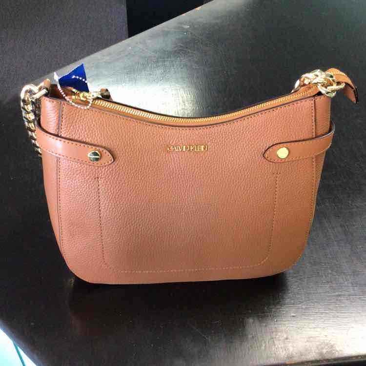 Calvin Klein Beige Hobo Leather Handbag NWT