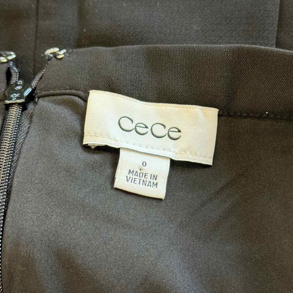 CeCe Womens Pleated High Rise Mini Rich Black