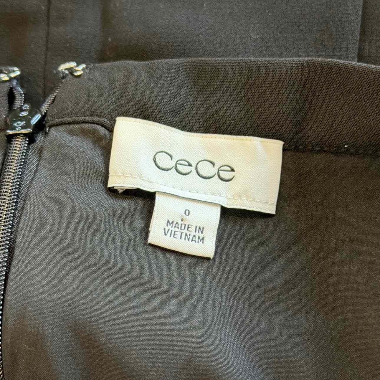 CeCe Womens Pleated High Rise Mini Rich Black