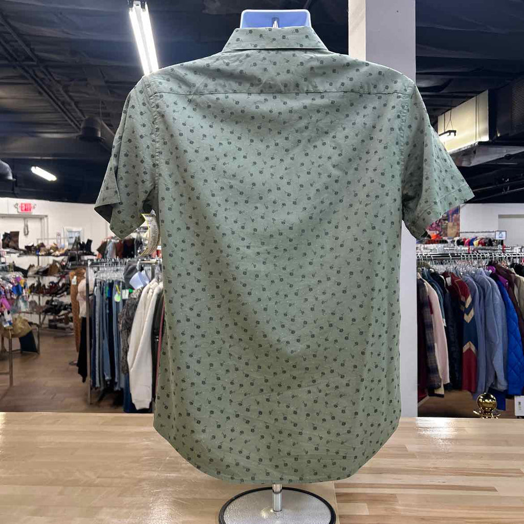 RVCA Size S Green Preloved MENS Button Down Shirt