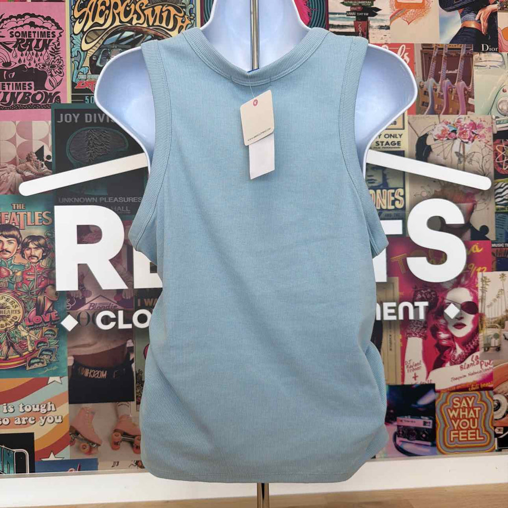 Rebellious One Size L Side Ruched Muscle Tank Top