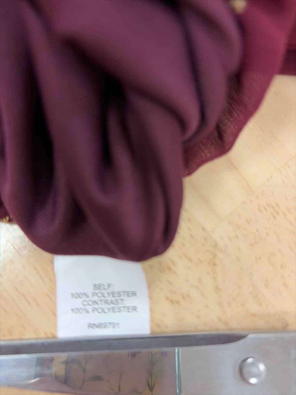 sara michelle Size L Burgundy & Gold New Blouse LS