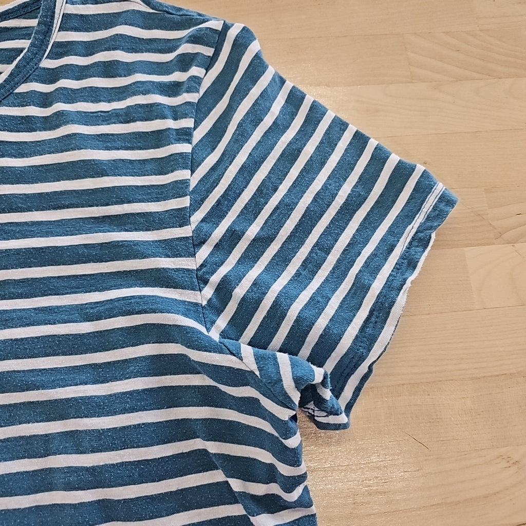Lucky Brand Size L Blue & White T-shirt