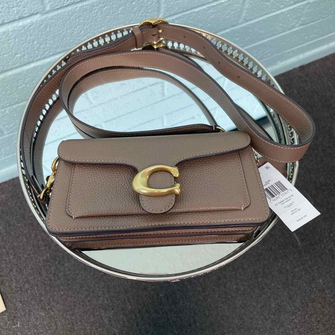 Coach Tabby Shoulder Bag 20 Taupe crossbody Leather Handbag
