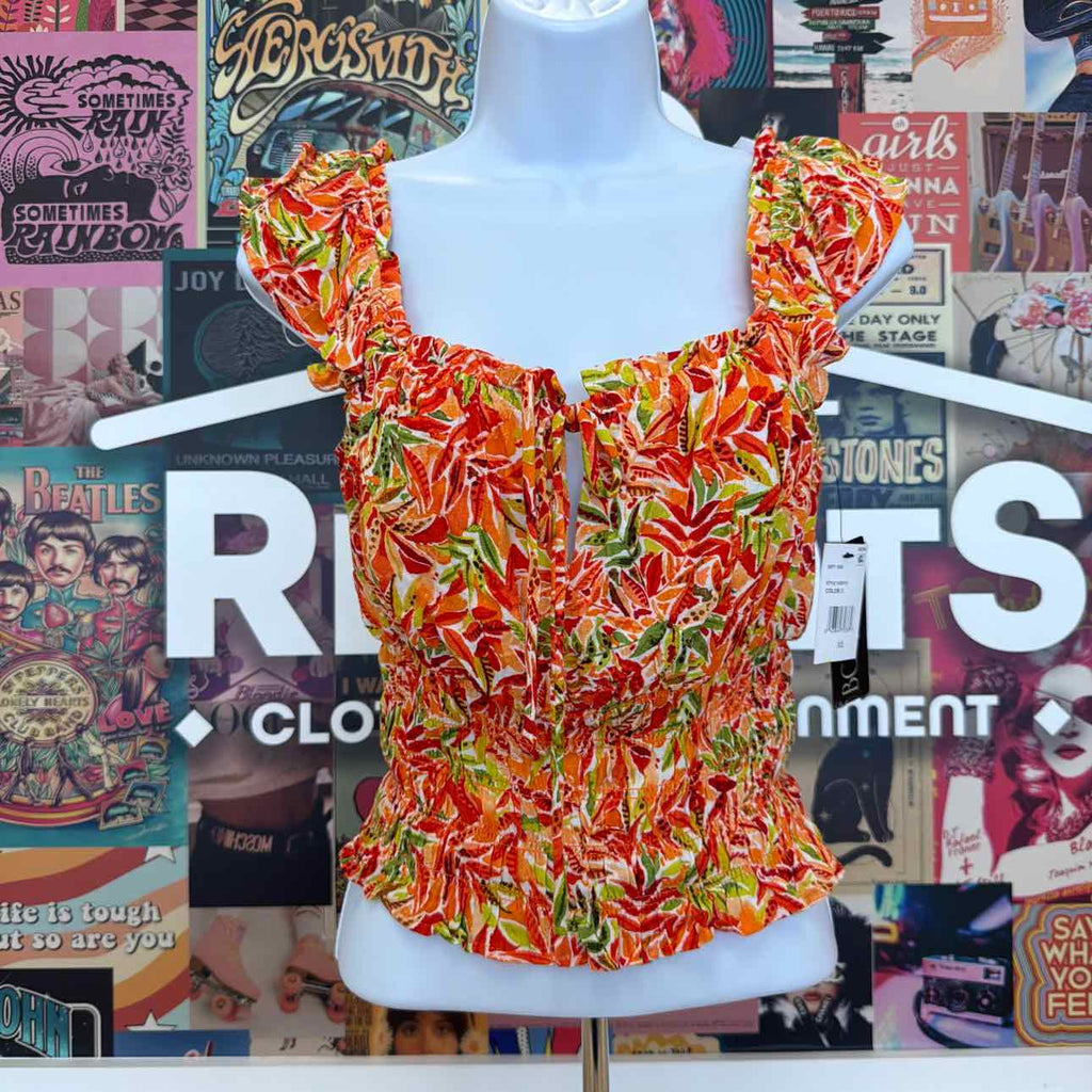 BCX Size XS Printed Sleeveless Top