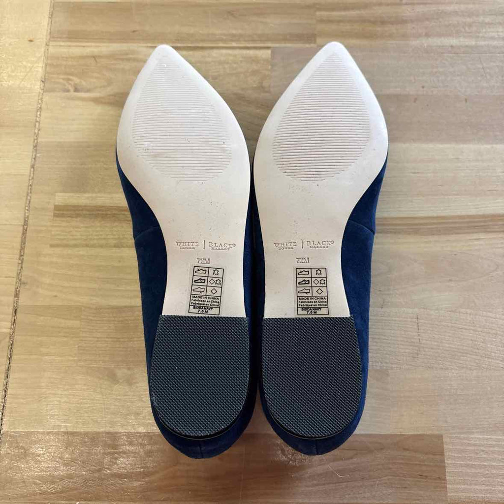 White House Black Market Size 7.5 Blue Suede New Flats